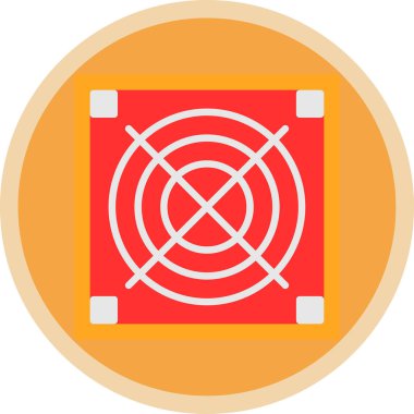 Soğutucunun vektör çizimi. Havalandırma fan çizimi, pictogram