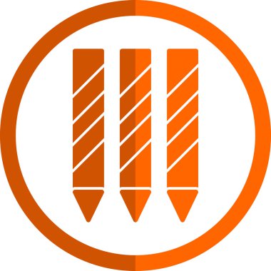 Renkli kalemler. Web simgesi basit illüstrasyon  