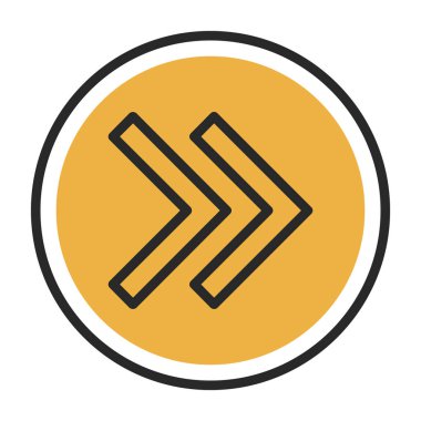 Simge, daire, sağ - sağ sembol. düz renk biçimi, vektör illüstrasyonu.