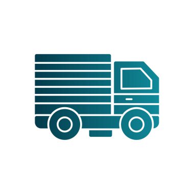 dağıtım kamyonu düz simgesi, vektör çizimi