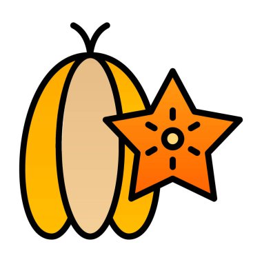 starfruit ikon vektör illüstrasyonu