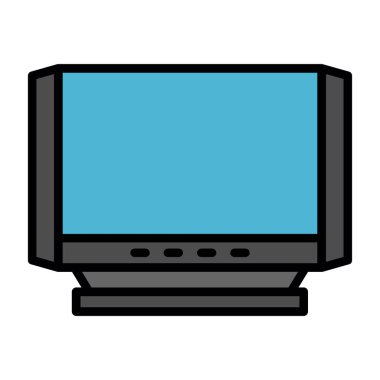 televizyon web simgesi vektör illüstrasyonu