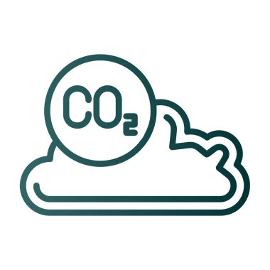 co 2 emisyon çizgi vektör simgesi