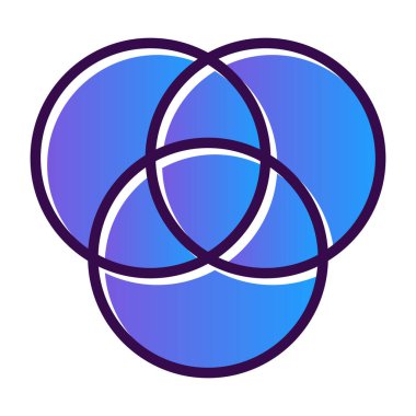 Mavi ve beyaz yuvarlak simgenin vektör illüstrasyonu