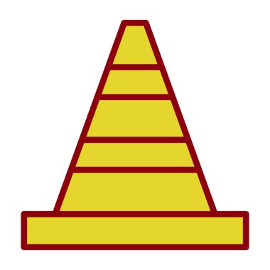 Trafik konisi simgesi, vektör illüstrasyonu basit tasarım