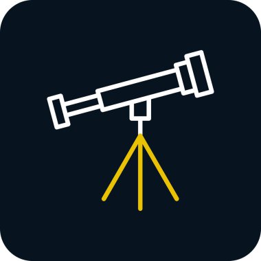 Basit Teleskop simgesi, vektör illüstrasyonu