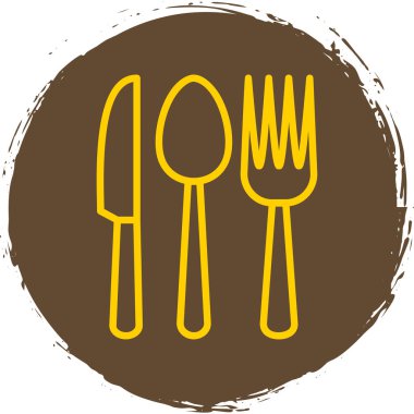 Bıçak, çatal ve kaşık. Web basit illüstrasyonu