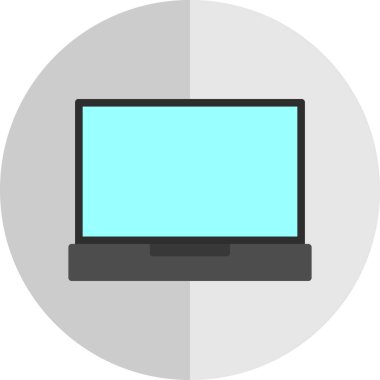 dizüstü bilgisayar simgesi, vektör illüstrasyonu basit tasarım