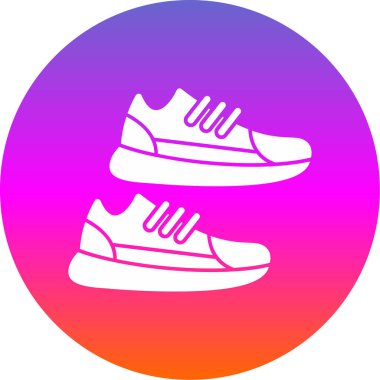 Sneakers 'ın vektör çizimi. Spor ayakkabıların düz simge tasarımı                  