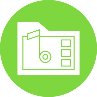 Müzik klasörü. Web simgesi basit illüstrasyon