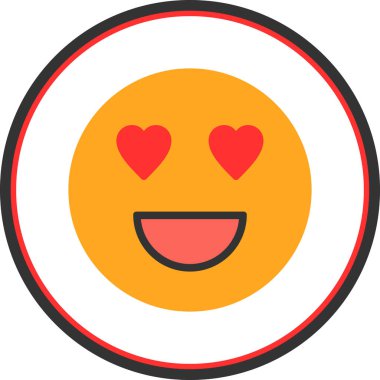 aşk emojisi simgesi, vektör illüstrasyonu