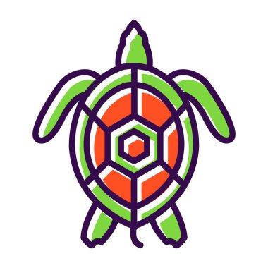 Beyaz arkaplanda izole edilmiş kaplumbağa vektör simgesi