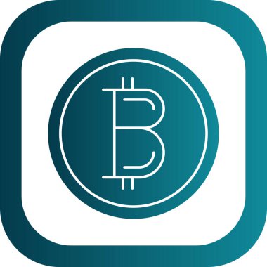 Basit bitcoin simgesi, vektör illüstrasyonu