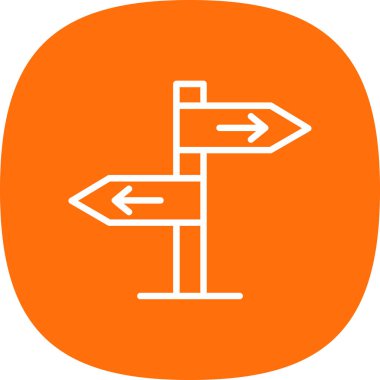 Yol işaretleri düz simge, vektör illüstrasyonu