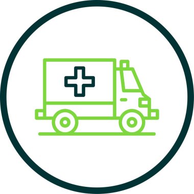 ambulans araba simgesi, web basit illüstrasyon