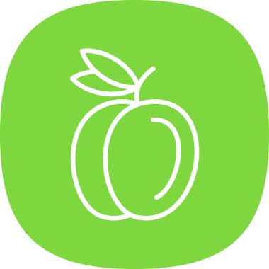 Şeftali simgesi vektör çizimi düz tasarım