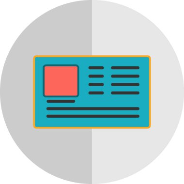 Kimlik kartı web simgesi, vektör illüstrasyonu 
