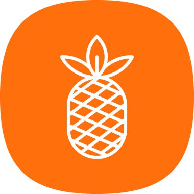 Ananas. Web simgesi basit illüstrasyon 