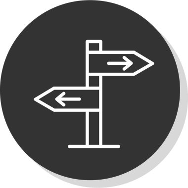 Yol işaretleri düz simge, vektör illüstrasyonu