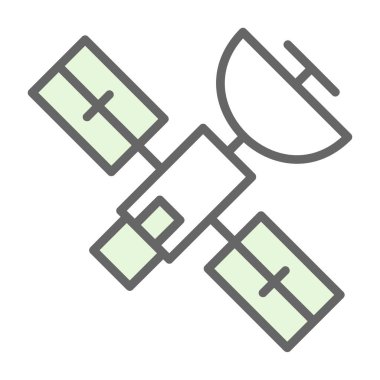 Beyaz arka plan üzerinde izole uydu simgesi