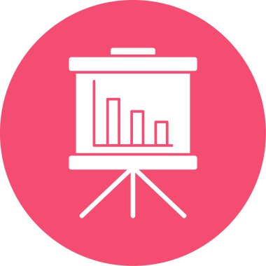 Bir sunum simgesinin vektör illüstrasyonu 