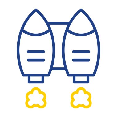 Roket. Web simgesi basit illüstrasyon