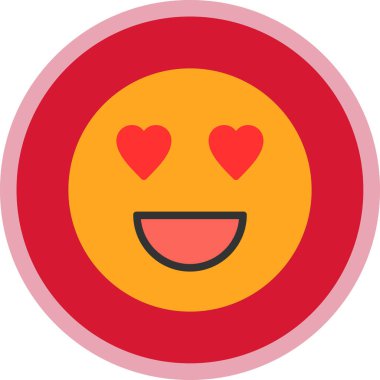 aşk emojisi simgesi, vektör illüstrasyonu