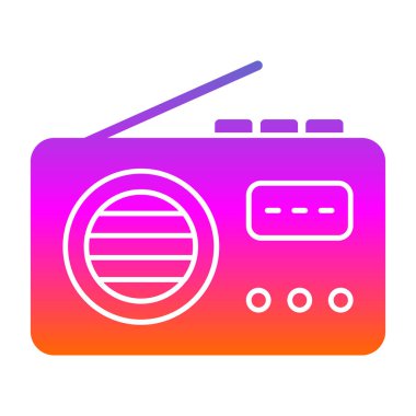 Radyo. Web simgesi basit illüstrasyon 