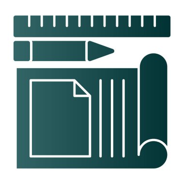 kalem ve cetvel vektör simgesi