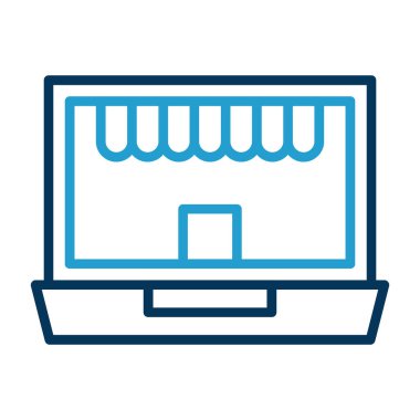 Çevrimiçi depolama web simgesi basit çizim tasarımı