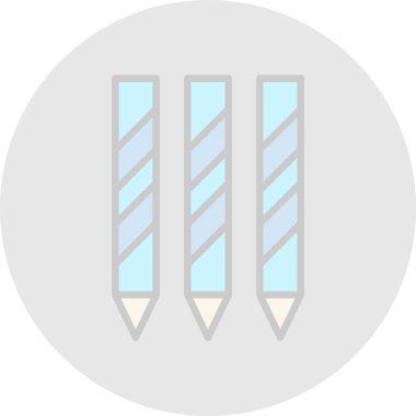 Renkli kalemler. Web simgesi basit illüstrasyon  