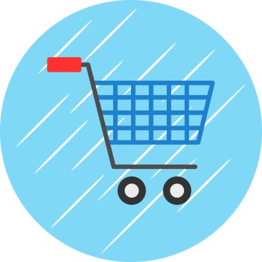 Alışveriş arabası simgesi, vektör illüstrasyonu 