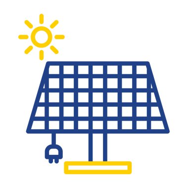 Güneş enerjisi paneli vektör illüstrasyonu