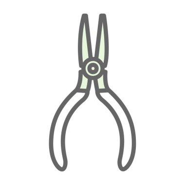 İğne burun pensesi ikon vektör illüstrasyonu