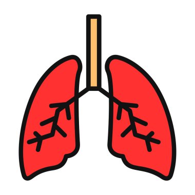akciğerler web simgesi basit illüstrasyon 