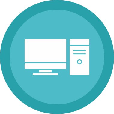 pc bilgisayar simgesinin vektör illüstrasyonu 