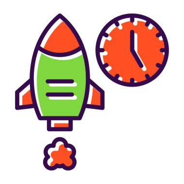 roket simgesi, vektör illüstrasyonu