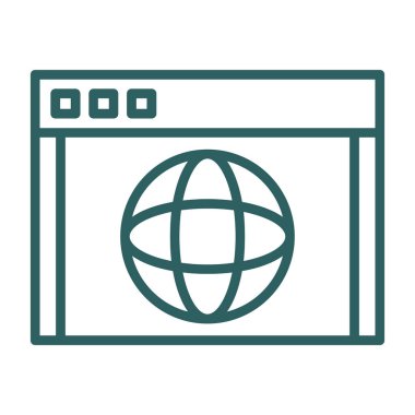 Basit Web Sitesi simgesi, vektör illüstrasyonu