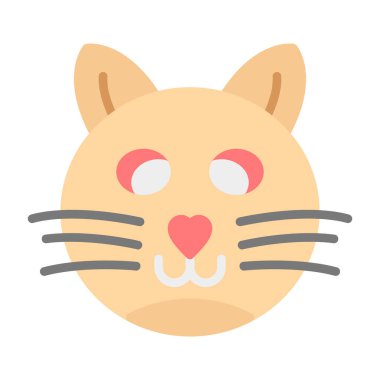 Kedi suratlı. Web simgesi basit illüstrasyon