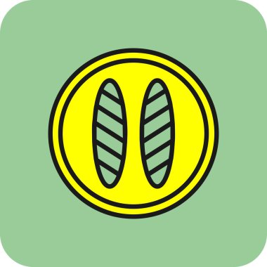 Yeşil ve sarı ikonun vektör illüstrasyonu