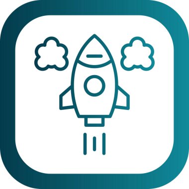 Roket. Web simgesi basit illüstrasyon 