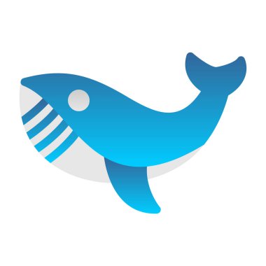 Balina hayvan ikonu. düz vektör illüstrasyonu