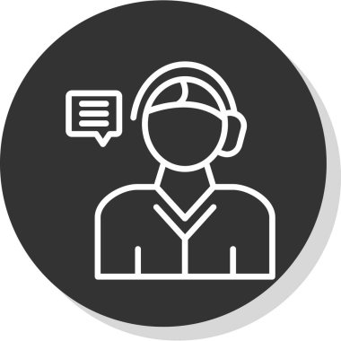 Müşteri destek simgesinin vektör illüstrasyonu