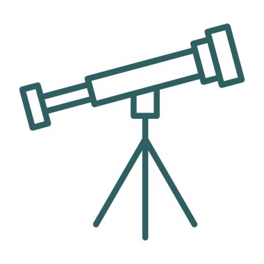 Basit Teleskop simgesi, vektör illüstrasyonu