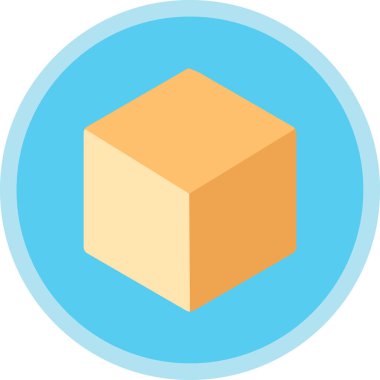 Tek bir izole küp simgesinin vektör çizimi