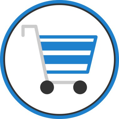 Alışveriş arabası simgesi, vektör illüstrasyonu 