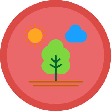 Ağaç düz simge vektör çizim