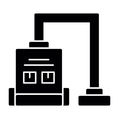 Elektrikli süpürge simge vektör çizim              