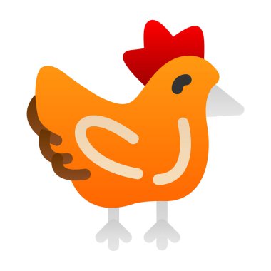 Tavuk. Web simgesi vektör illüstrasyonu