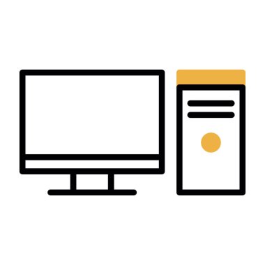 pc bilgisayar simgesinin vektör illüstrasyonu 